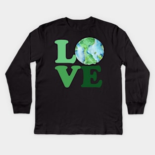 Earth day love Kids Long Sleeve T-Shirt